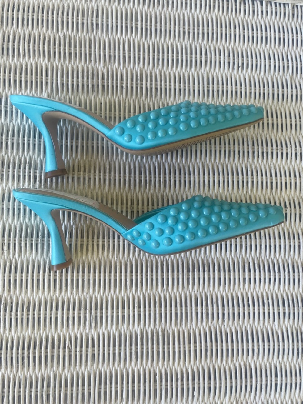 New Gianni Bini Blue Studded Mule Heels size 6.5 - Picture 5 of 7
